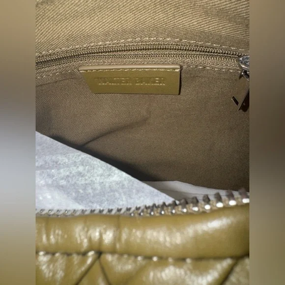 WALTER BAKER Indie Weaved-Leather Hobo Bag dark olive. New - Picture 7 of 8